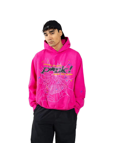 "Sp5der" Hoodie Roze